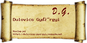 Dulovics Györgyi névjegykártya